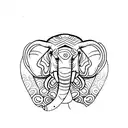 stoicism, balance, elephant tattoo design idea