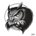 half eagle half owl  tattoo design idea