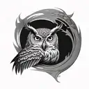 half eagle half owl  tattoo design idea