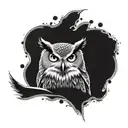 half eagle half owl  tattoo design idea