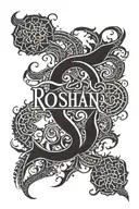 Roshan name written tattoo design idea
