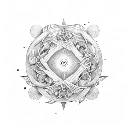 circle of fifths with vines tattoo design idea