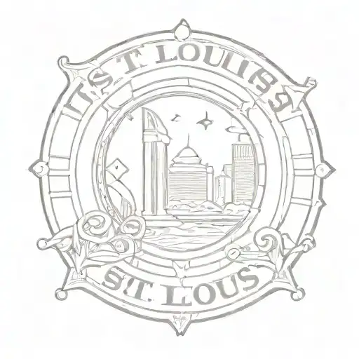 St. Louis logo with the numbers 314 under it. tattoo design idea
