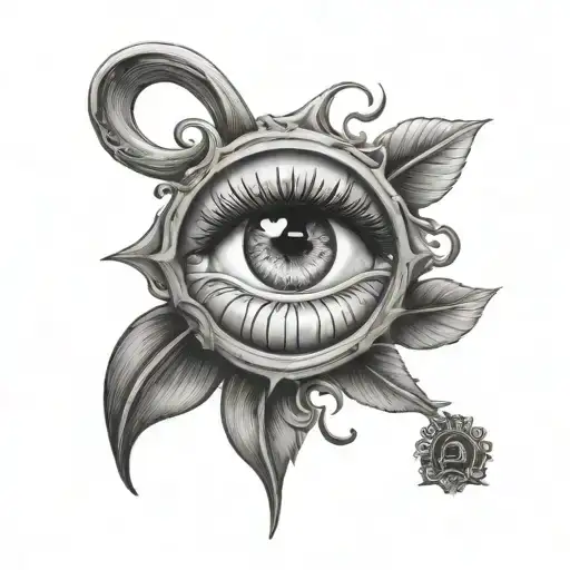 surrealism blind eye tattoo design idea