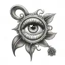 surrealism blind eye tattoo design idea
