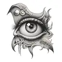 surrealism blind eye tattoo design idea