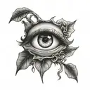 surrealism blind eye tattoo design idea