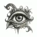 surrealism blind eye tattoo design idea