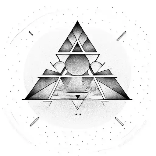 complementary Triangle and a rectangle. one is smaller than the other tattoo design idea