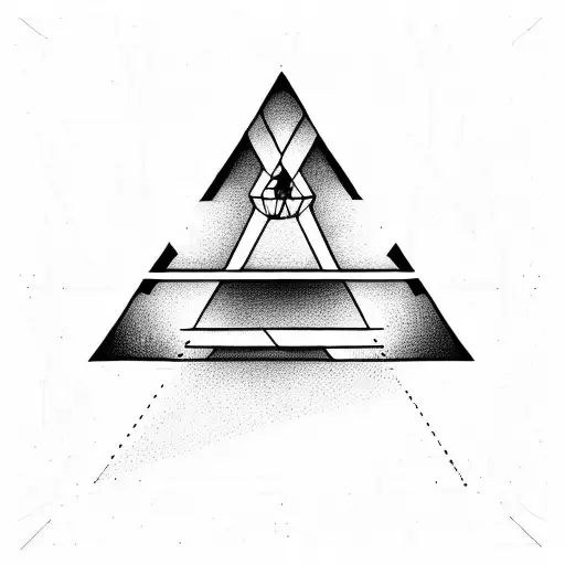 complementary Triangle and a rectangle. one is smaller than the other tattoo design idea