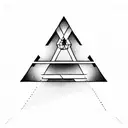 complementary Triangle and a rectangle. one is smaller than the other tattoo design idea