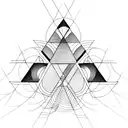 complementary Triangle and a rectangle. one is smaller than the other tattoo design idea