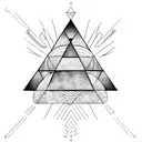 complementary Triangle and a rectangle. one is smaller than the other tattoo design idea