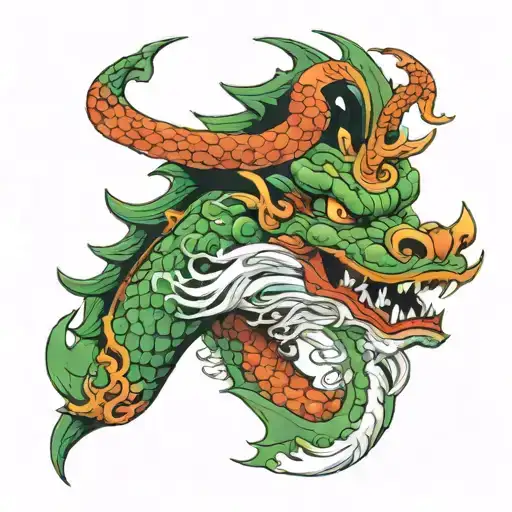head of jade dragon  tattoo design idea