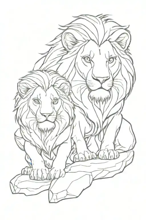 simba mufasa time stones tattoo design idea