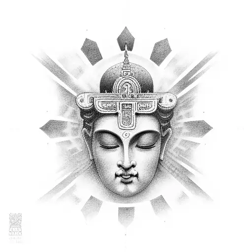 mano de Fátima, buda, grilletes tattoo design idea