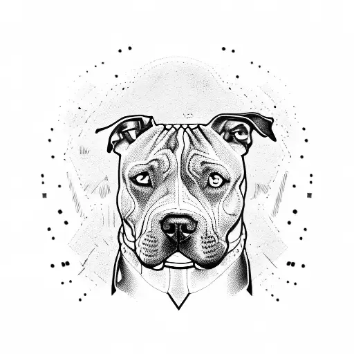 Dog pitbull tattoo design idea