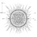 fibonacci sequence, star, line  tattoo design idea