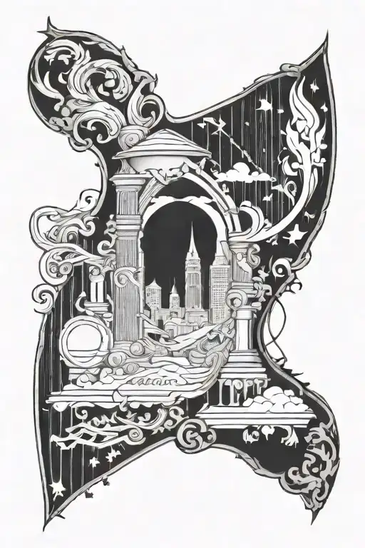 St. Louis theme sleeve tattoo design idea