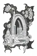 St. Louis theme sleeve tattoo design idea