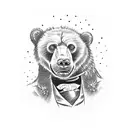 abraham Lincoln riding a grizzly bear holding a bud light tattoo design idea