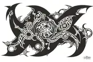 phyrexian symbol tattoo design idea