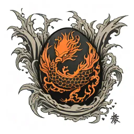 Fenix Lava Egg with cracks tattoo design idea