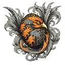 Fenix Lava Egg with cracks tattoo design idea