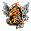 Fenix Lava Egg with cracks tattoo design idea
