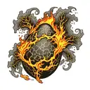 lava egg with cracks tattoo design idea