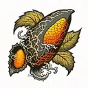 lava egg with cracks tattoo design idea