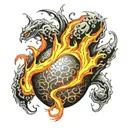 lava egg with cracks tattoo design idea