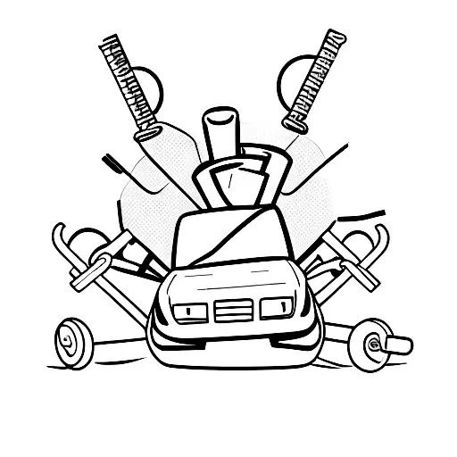 gym, car, school tattoo design idea