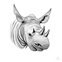 rhino  tattoo design idea