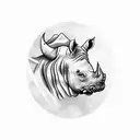 rhino  tattoo design idea