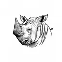 rhino  tattoo design idea