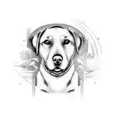 Labrador and shitzu tattoo design idea