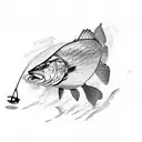 Fishing and a Mustang  tattoo design idea