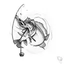 Fishing and a Mustang  tattoo design idea