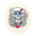 skeleton drinking coffee tattoo design idea