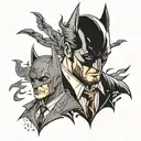batman and john wick tattoo design idea