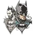batman and john wick tattoo design idea