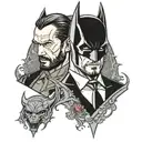 batman and john wick tattoo design idea