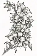 Gladiolus, Poppy, Daffodil & Jonquil Sweet Pea tattoo design idea