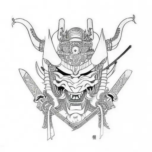 samurai in dragon armour  tattoo design idea