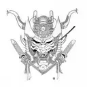 samurai in dragon armour  tattoo design idea