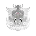 samurai in dragon armour  tattoo design idea