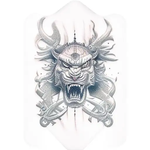 bushido code on the back  tattoo design idea