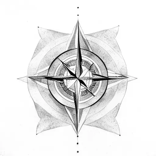 family tree with eagle and compass tattoo design idea