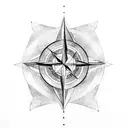 family tree with eagle and compass tattoo design idea